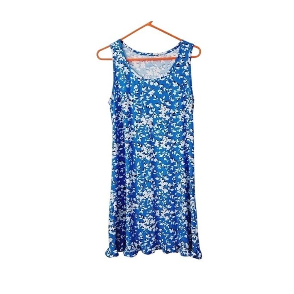 Draper James Sleep Dress Women S/M Blue Floral Sleeveless Nightgown Loungewear